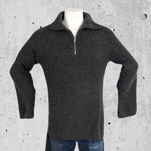 NWT Womens H & M Sweater Size XS Oversized 1/4 Zip Ribbed Shawl Collar